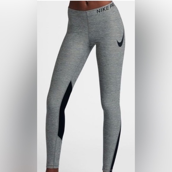 Nike Pants - Nike Pro Dri-Fit Heather Gray and Black Panel Leggings women’s S